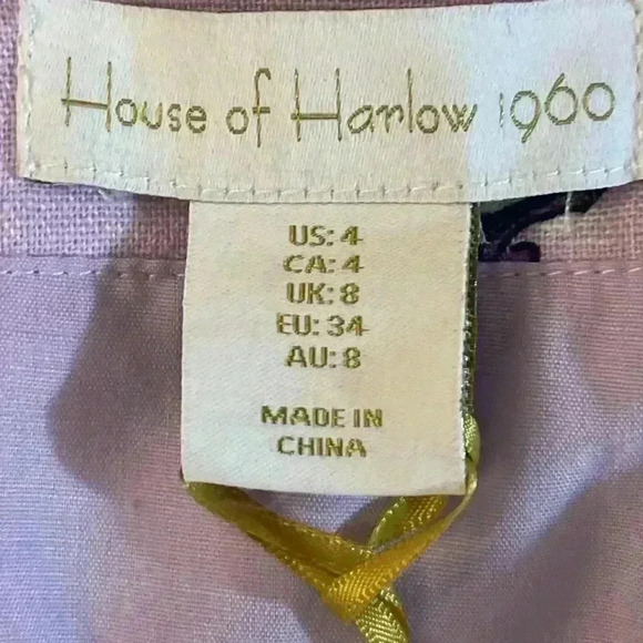 House of Harlow 1960 Floral Linen Blend Dress
Puff Sleeves Front Lace Size 4 - Picture 7 of 11